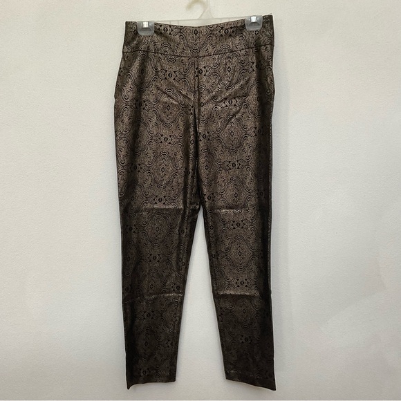 Cato Pants - Cato Contemporary Style Black, Gold Foil Printed Pants Size 8 Formal Dressy